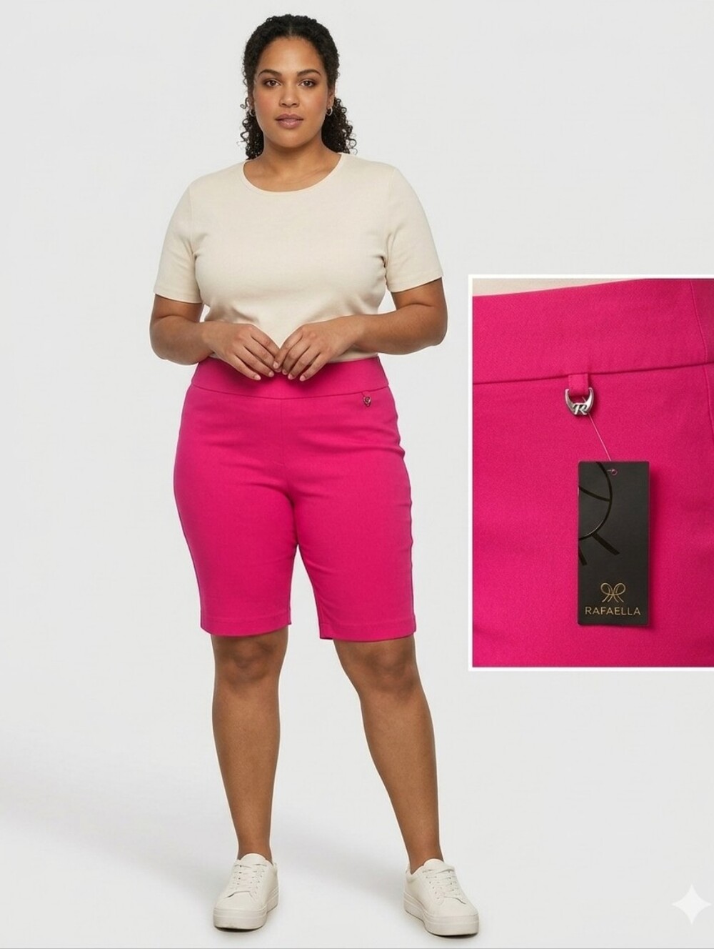 Rafaella Hot Pink Knee-Length Bermuda Shorts